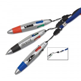 4-Color Pen on a Lanyard with Logo
