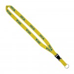 3/4" Imported Polyester Lanyard With Woven Ribbon And Plastic Slide Buckle with Logo