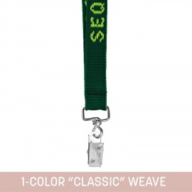 3/4" Woven Lanyard w/ Swivel Bulldog Clip - "Classic" Weave with Logo