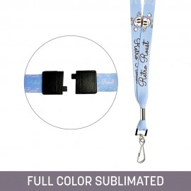Logo Branded 3/4" Full Color Sublimated Lanyard w/ Swivel Snap & Back Breakaway