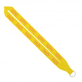 Promotional IMPORT Rush 1" Polyester Lanyard with Sewn Silver Split-Ring