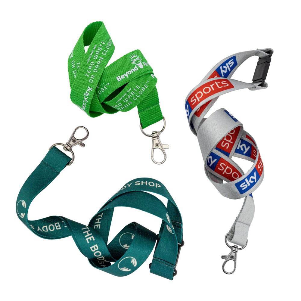 Customized Lanyards Eco Recycled PET w/ Full Color Imprint (3/4")