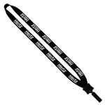 3/4" Cotton Lanyard With Plastic Clamshell & Bulldog Clip with Logo
