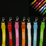 Personalized Light Up LED Flat Lanyard with Badge Clip