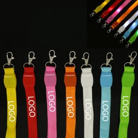 Personalized Light Up LED Flat Lanyard with Badge Clip  Personalized Light Up LED Flat Lanyard with Badge Clip