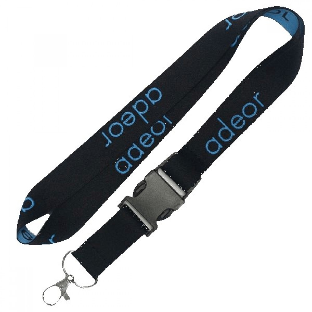 3/8" Recycled PET Eco-friendly Woven Lanyard with Buckle Release with Logo