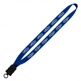 Logo Branded 3/4" Stretchy Elastic Lanyard W/ Plastic Snap Buckle Release & O-Ring