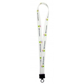 3/4" Dye Sublimated Stretchy Elastic Lanyard W/Plastic Clamshell & O-Ring with Logo