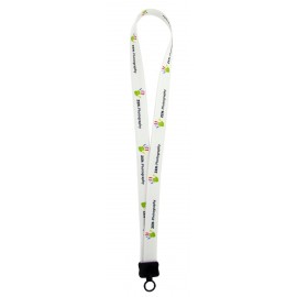 3/4" Dye-Sublimated Stretchy Elastic Lanyard with Plastic Clamshell and Plastic O-Ring with Logo