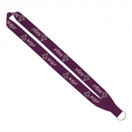 IMPORT Rush 1" Dye-Sublimated Lanyard with Sewn Silver Metal Split-Ring with Logo