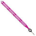 Import Rush 1/2" Polyester Lanyard with Sewn Badge Reel Logo Imprinted