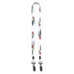 Personalized 3/4" Polyester Dye Sublimated Double Metal Bulldog Clip Lanyard