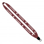 3/4" Heathered Lanyard With Plastic Clamshell & O-Ring Custom Printed