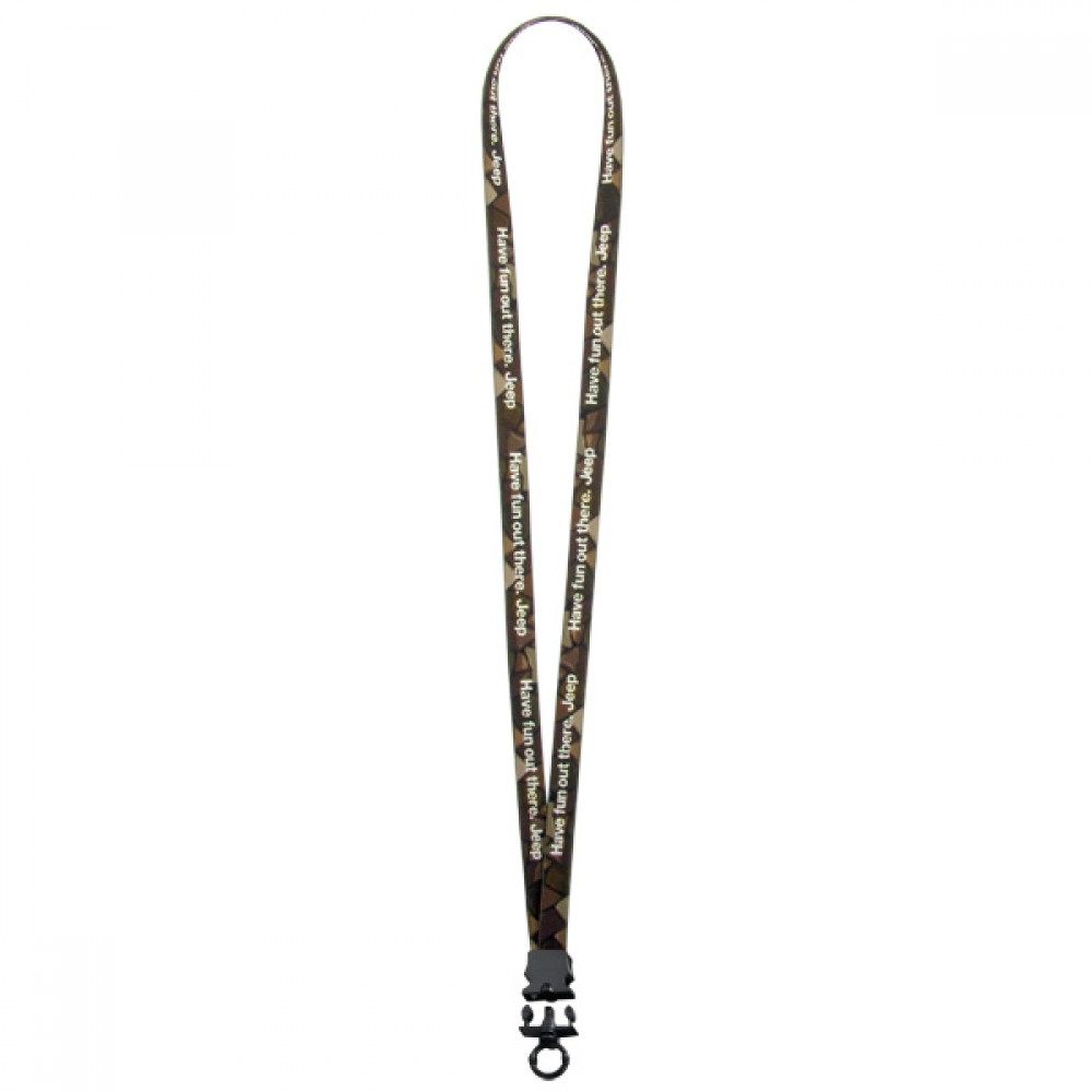 Promotional 1/2" Dye Sublimated Stretchy Elastic Lanyard W/ Plastic Snap Buckle Release