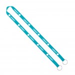Customized Import Rush 5/8" Polyester 2-Ended Lanyard With Dual Sewn Silver Metal Split-Ring