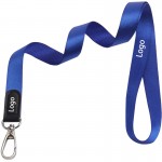 Polyester Leather Name Tag Lanyard with Metal Hook with Logo
