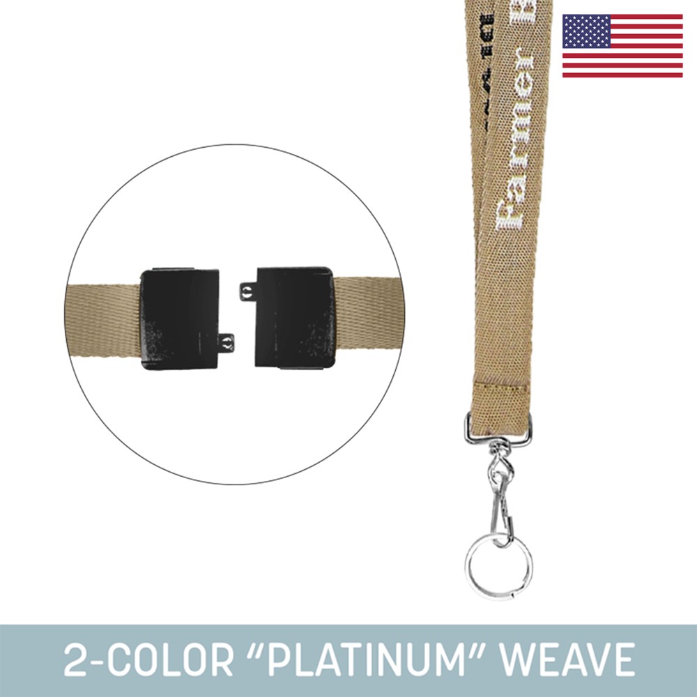 3/4" Woven Lanyard w/ Swivel Snap & Split Ring & Breakaway - "Platinum" Wea with Logo 3/4" Woven Lanyard w/ Swivel Snap & Split Ring & Breakaway - "Platinum" Wea with Logo