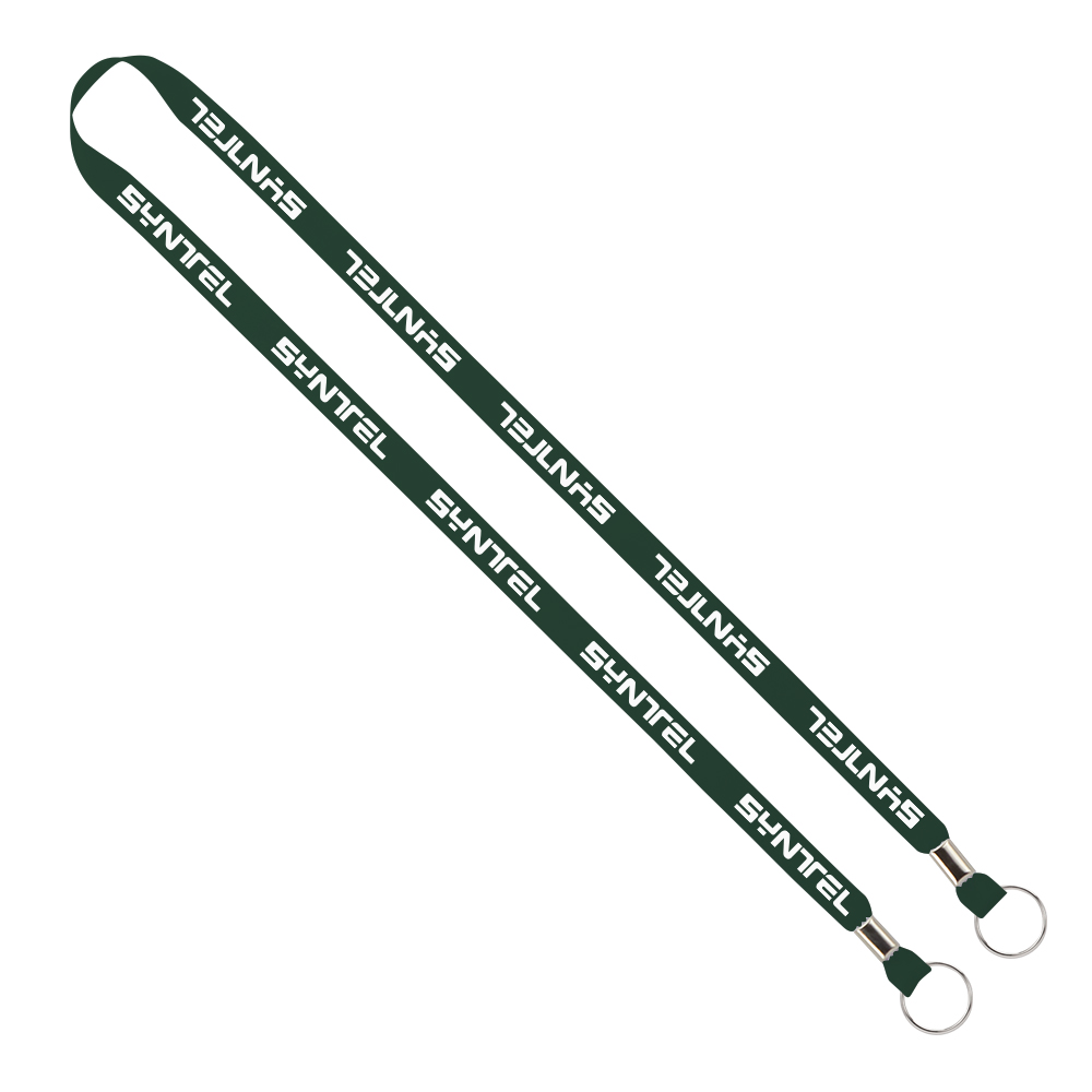 Import Rush 1/2" Polyester 2-Ended Lanyard With Dual Silver Metal Crimp & Split-Rings with Logo