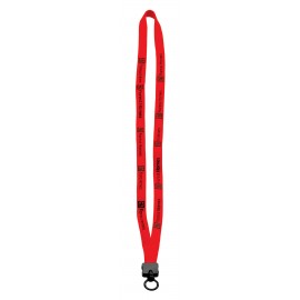 1/2" Cotton Lanyard with Plastic Clamshell & O-Ring with Logo