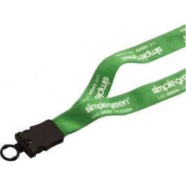 Logo Branded 1" Cotton Lanyard with Plastic Snap-Buckle Release & O-Ring