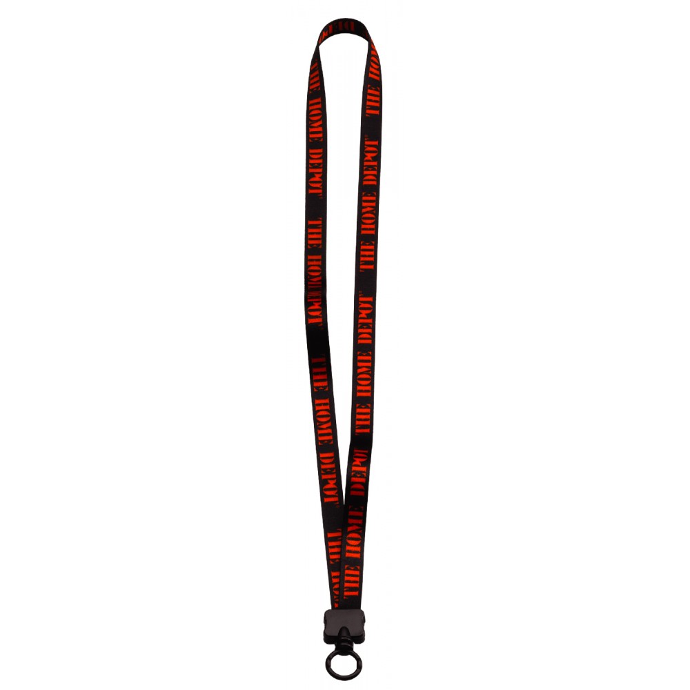 1/2" Polyester Dye Sublimated Lanyard W/ Plastic Clamshell & O-Ring with Logo
