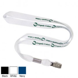 5/8" Organic Cotton Lanyard w/ Bulldog Clip (1 Color) with Logo