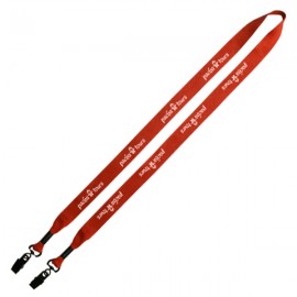 Custom 3/4" 2-Ended Polyester Lanyard with Metal Crimp & Metal Bulldog Clip  Custom 3/4" 2-Ended Polyester Lanyard with Metal Crimp & Metal Bulldog Clip