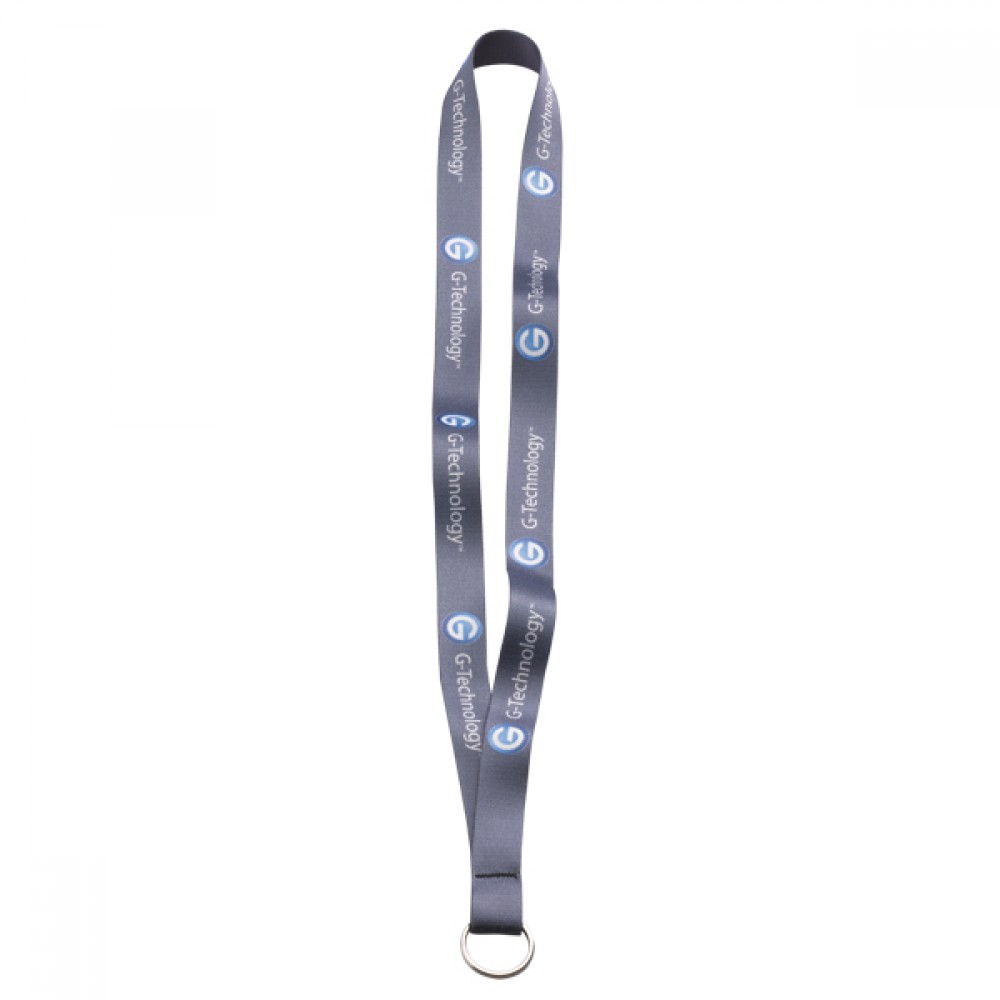 3/4" Polyester Dye Sublimated Sewn Lanyard With Black Split Ring with Logo