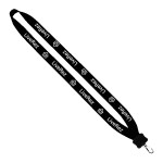 3/4" Cotton Lanyard W/Plastic Clamshell & Swivel Snap Hook with Logo