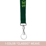Promotional 3/4" Woven Lanyard w/ Swivel Snap & Split Ring - "Classic" Weave