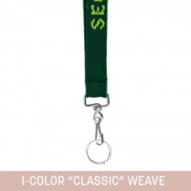 Promotional 3/4" Woven Lanyard w/ Swivel Snap & Split Ring - "Classic" Weave
