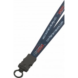 Custom 1/2" Waffle Weave Dye Sublimated Lanyard W/ Plastic Snap Buckle Release & O-Ring