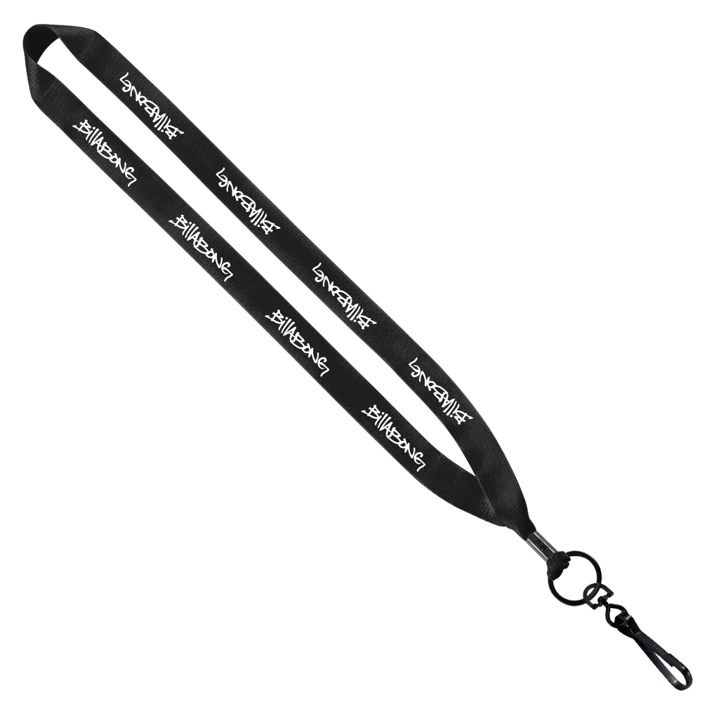 3/4" Polyester Lanyard With Metal Crimp & Swivel Snap Hook with Logo