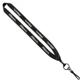 3/4" Polyester Lanyard with Metal Crimp & Swivel Snap Hook with Logo  3/4" Polyester Lanyard with Metal Crimp & Swivel Snap Hook with Logo