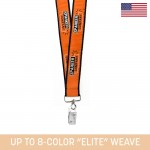 1" Woven Lanyard w/ Swivel Bulldog Clip- "Elite" Weave with Logo