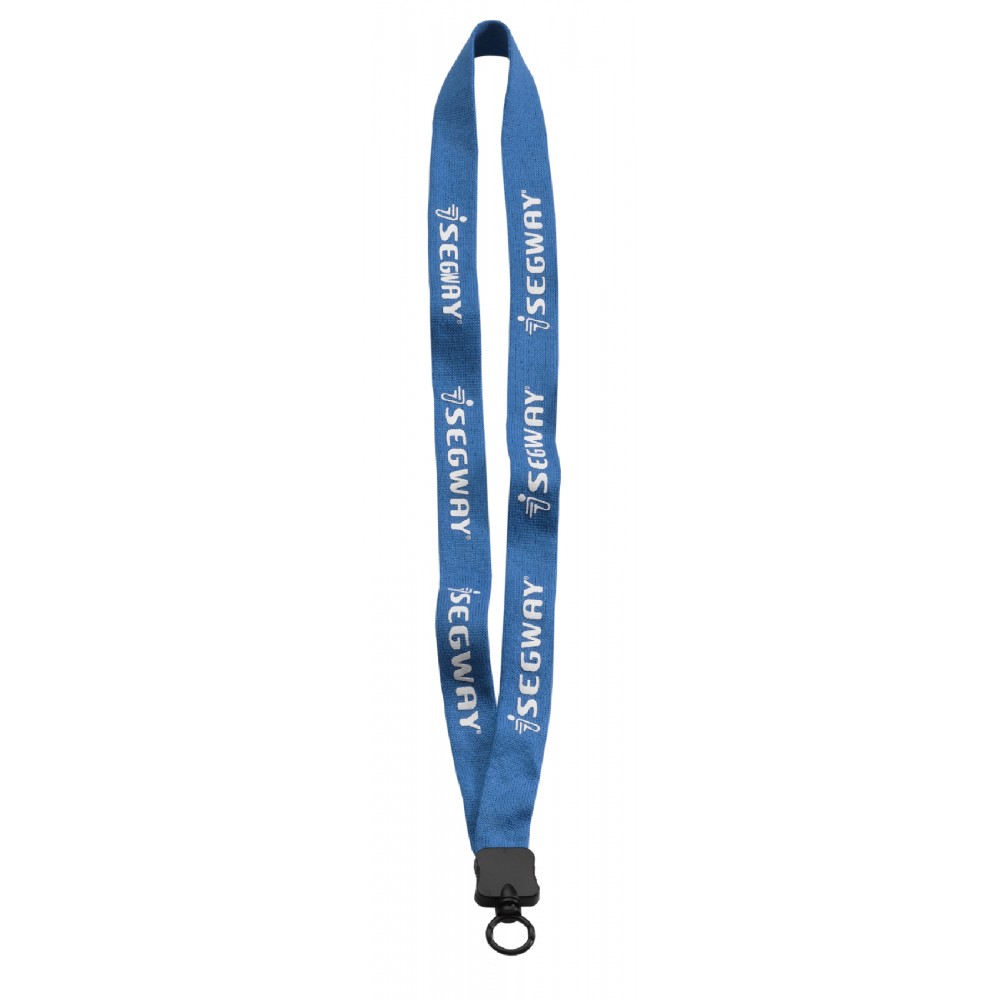 Customized 3/4" Cotton Lanyard With Plastic Clamshell & O-Ring
