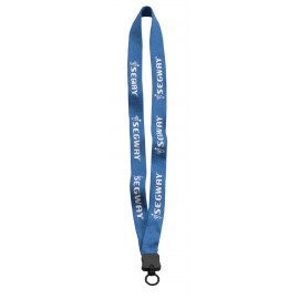 3/4" Cotton Lanyard with Plastic Clamshell & O-Ring with Logo