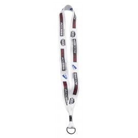 1" Dye-Sublimated Lanyard with Metal Crimp & Metal Split-Ring with Logo
