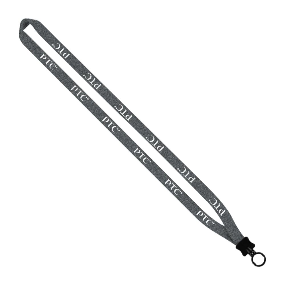1/2" Heathered Lanyard With Plastic Clamshell & O-Ring Custom Printed 1/2" Heathered Lanyard With Plastic Clamshell & O-Ring Custom Printed