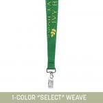 1/2" Woven Lanyard w/ Swivel Bulldog Clip - "Select" Weave with Logo