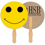 Logo Branded Smiley Face Recycled Hand Fan