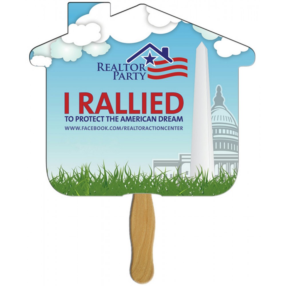 Custom Imprinted House Sandwiched Hand Fan Full Color Custom Imprinted House Sandwiched Hand Fan Full Color