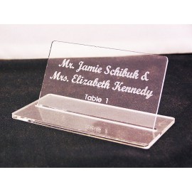 Customized 2" x 3.5" - Clear Acrylic Table Signs  Customized 2" x 3.5" - Clear Acrylic Table Signs