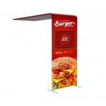 Promotional L shaped Tube Arch Fabric Display, Double Sided (8.5' x 7.5ft)