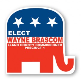 Elephant Republican Shape Paper Hand Fan W/out Stick with Logo