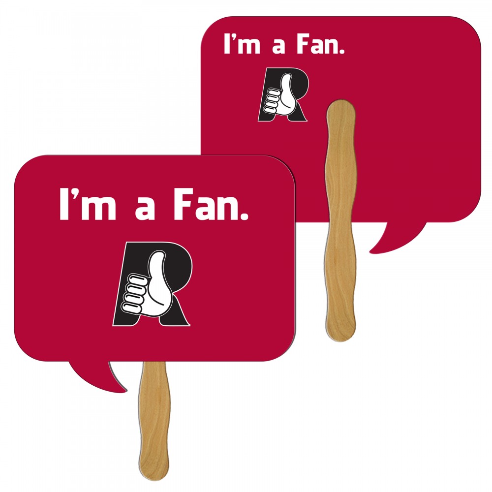 Custom Imprinted Square Thought Bubble Fast Hand Fan (2 Sides) 1 Day Custom Imprinted Square Thought Bubble Fast Hand Fan (2 Sides) 1 Day