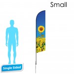 Customized 9' Angle Flag - Single Sided w/Spike Base (Small)