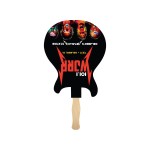 Electric Guitar Shape Full Color Two Sided Single Paper Hand Fan with Logo