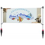 Promotional Outdoor Advertising Banner System with Ground Stakes - 8'