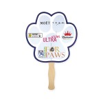 Lightweight Full Color Two Sided Single Paper Paw Shape Hand Fan with Logo